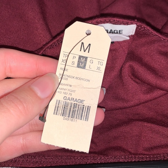 Garage Boatneck Maxi Dress Size M Burgundy - Picture 5 of 5